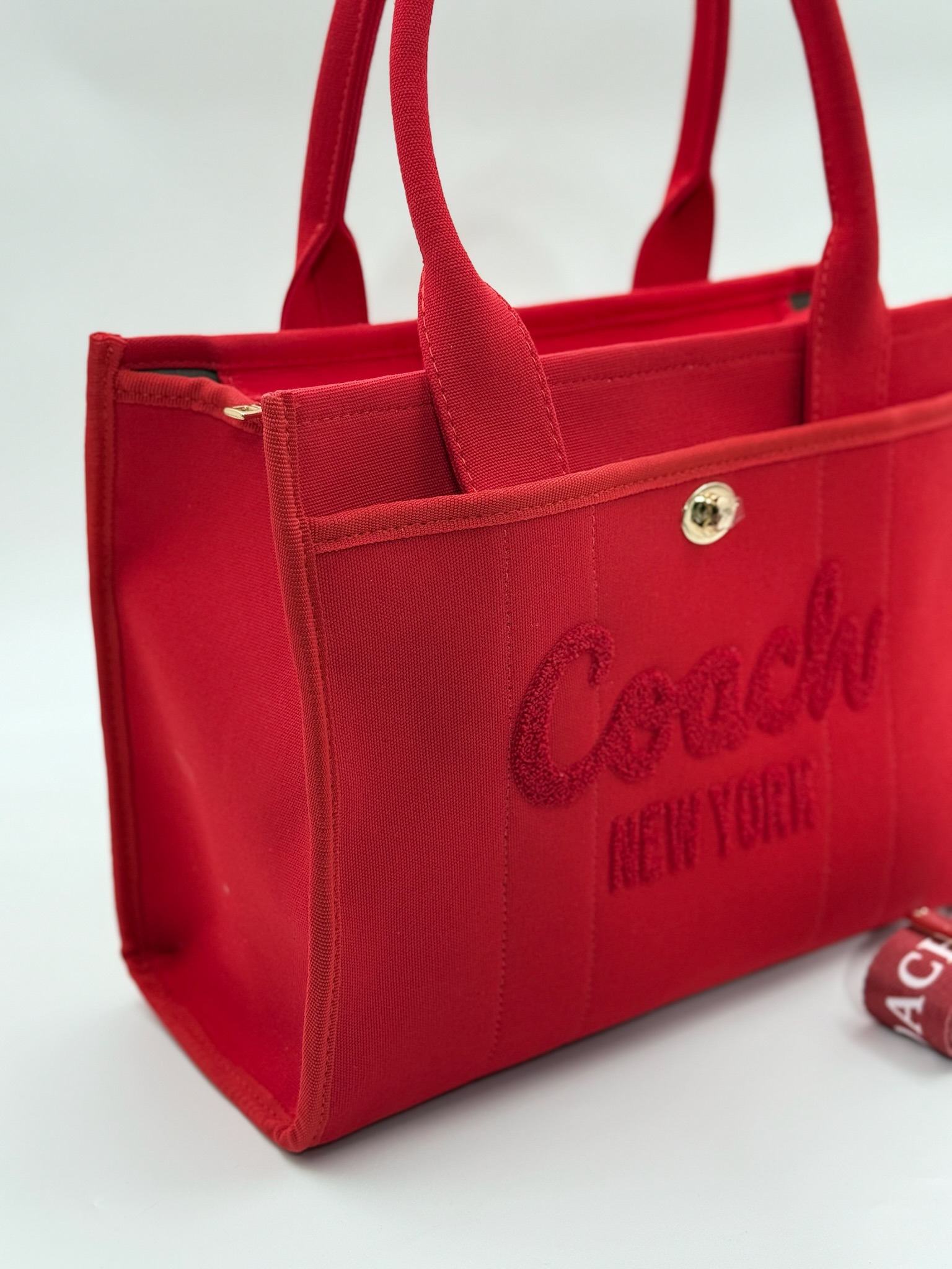 Coach canvas büyük boy kırmızı çanta