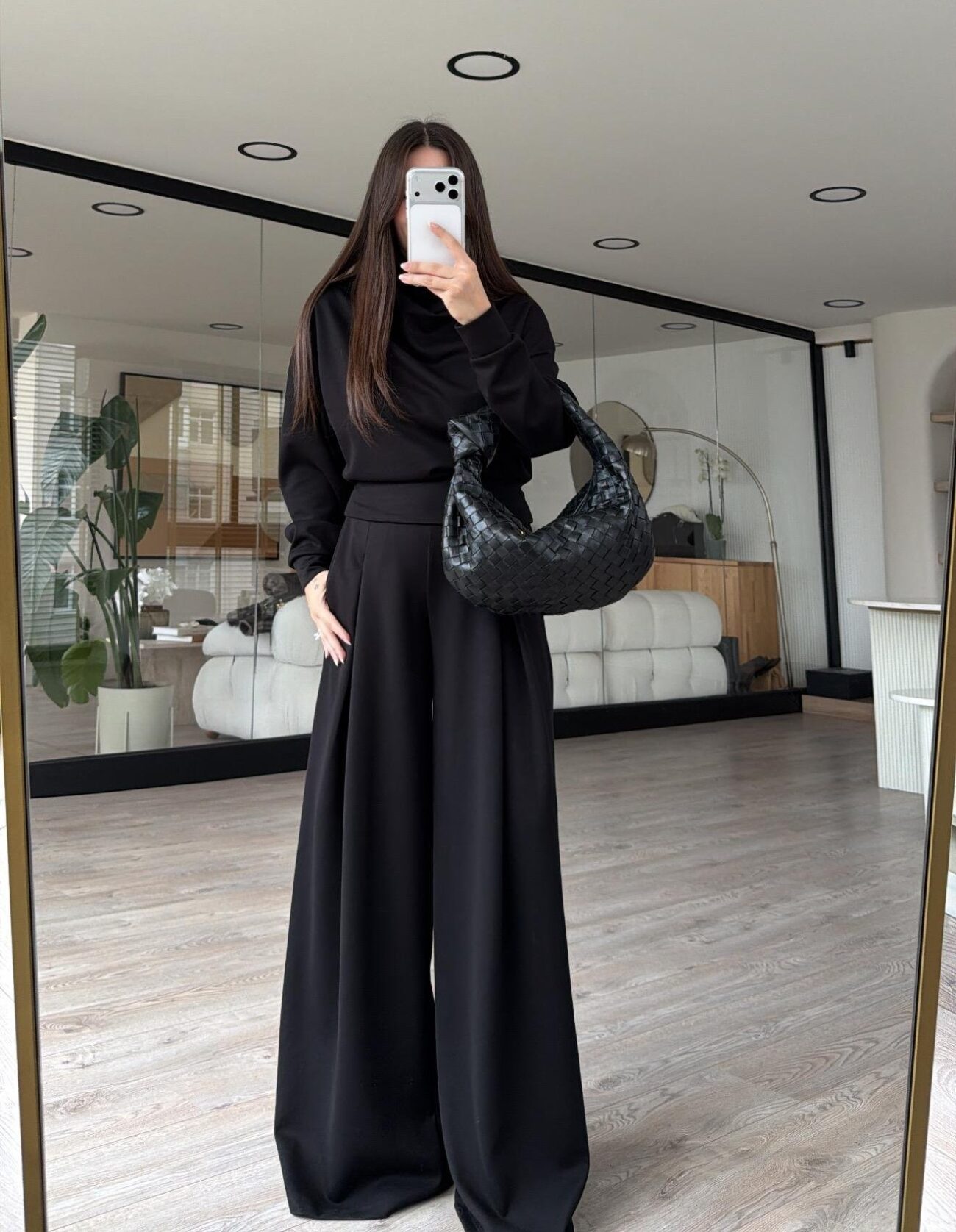 Siyah Balıkçı Yaka Marka Model Modal Takım - Görsel 5