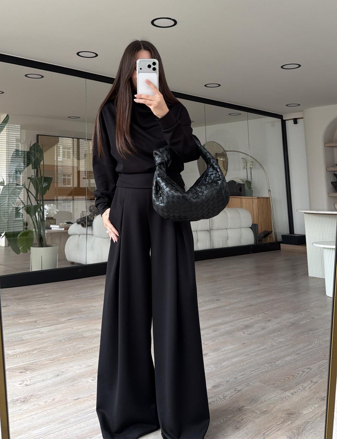 Siyah Balıkçı Yaka Marka Model Modal Takım - Görsel 3