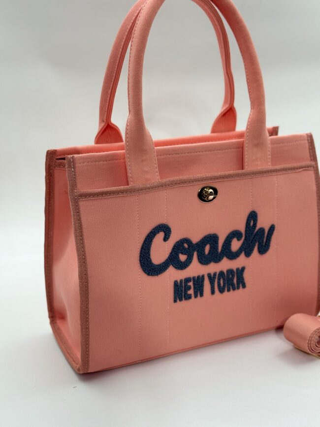 Coach canvas büyük boy pembe çanta