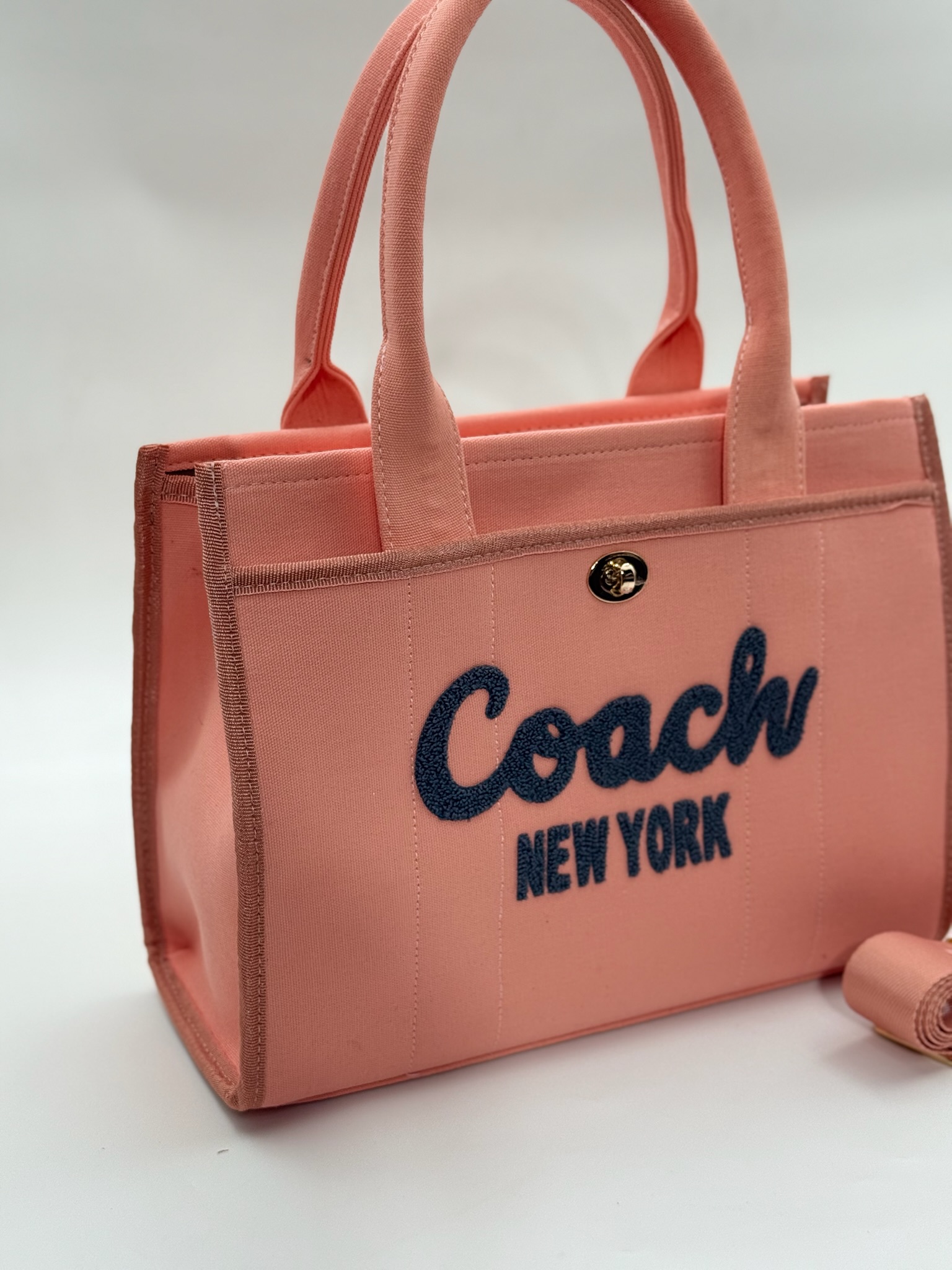 Coach canvas büyük boy pembe çanta