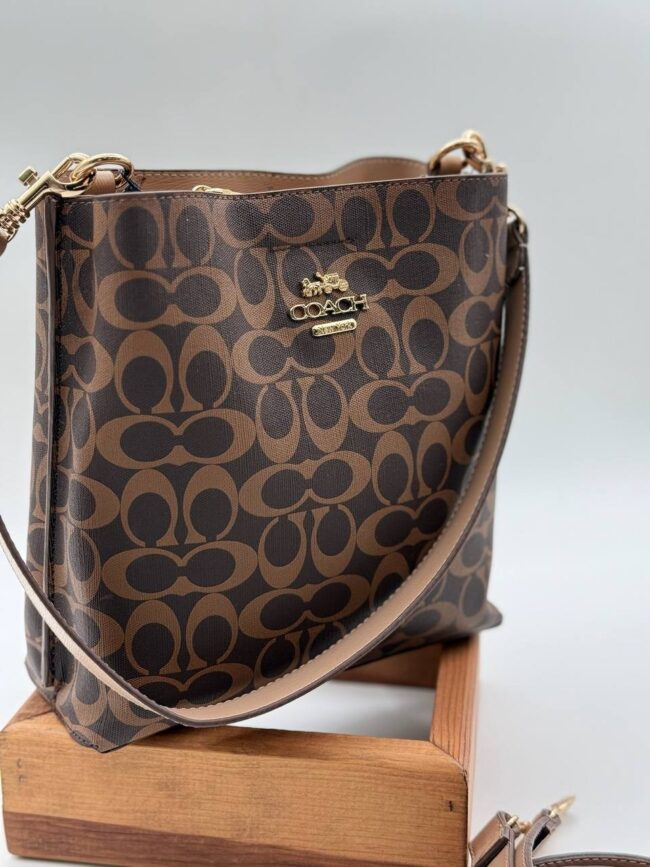 Coach monogram çapraz kahve çanta