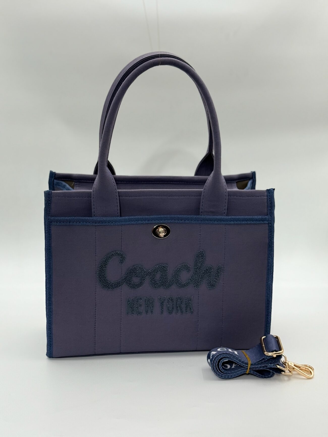 Coach canvas büyük boy lacivert çanta