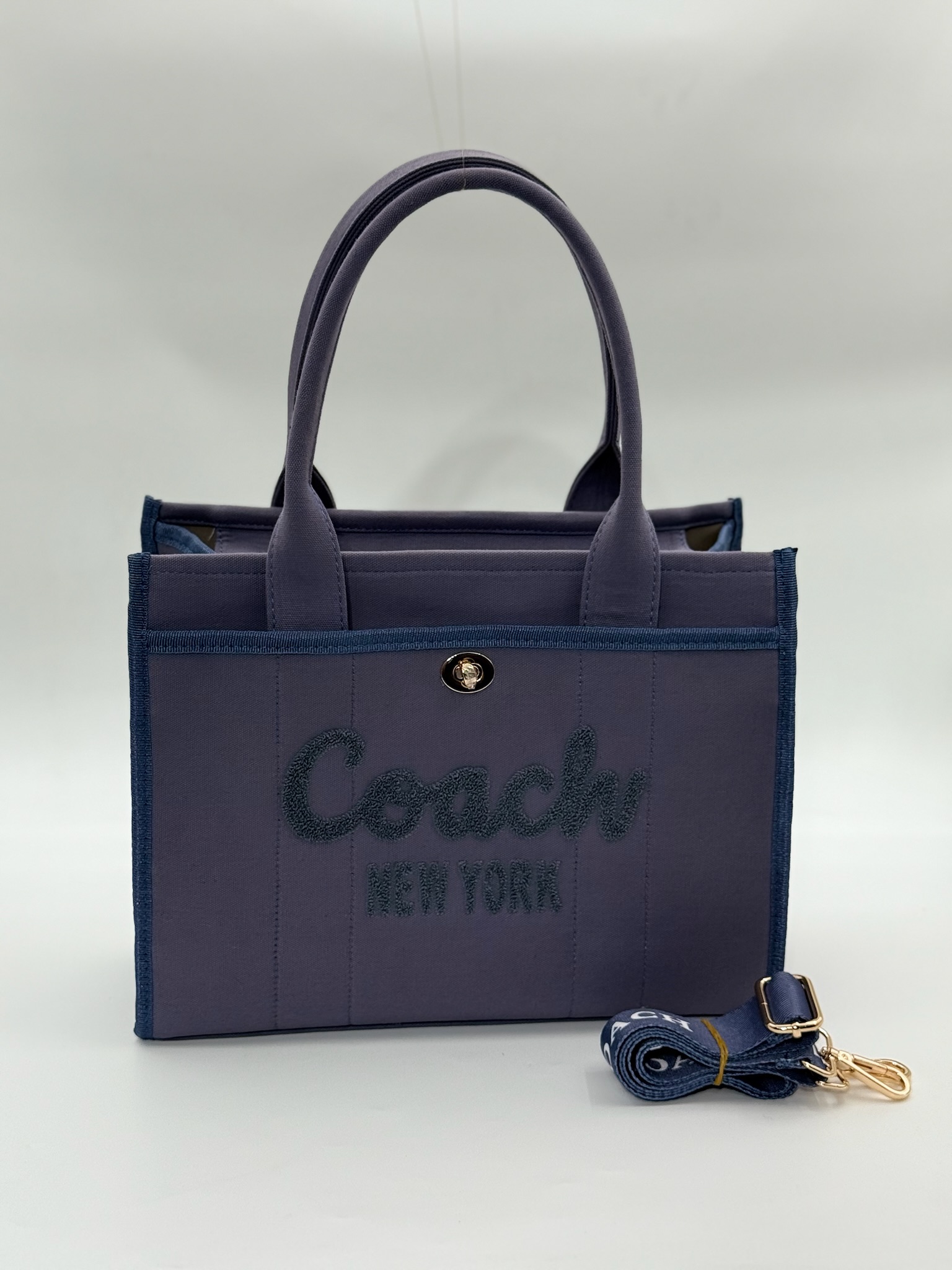 Coach canvas büyük boy lacivert çanta
