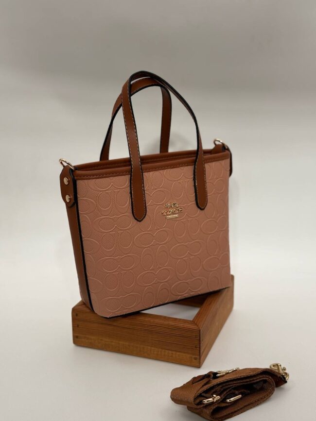 Coach orta boy kova nude çanta