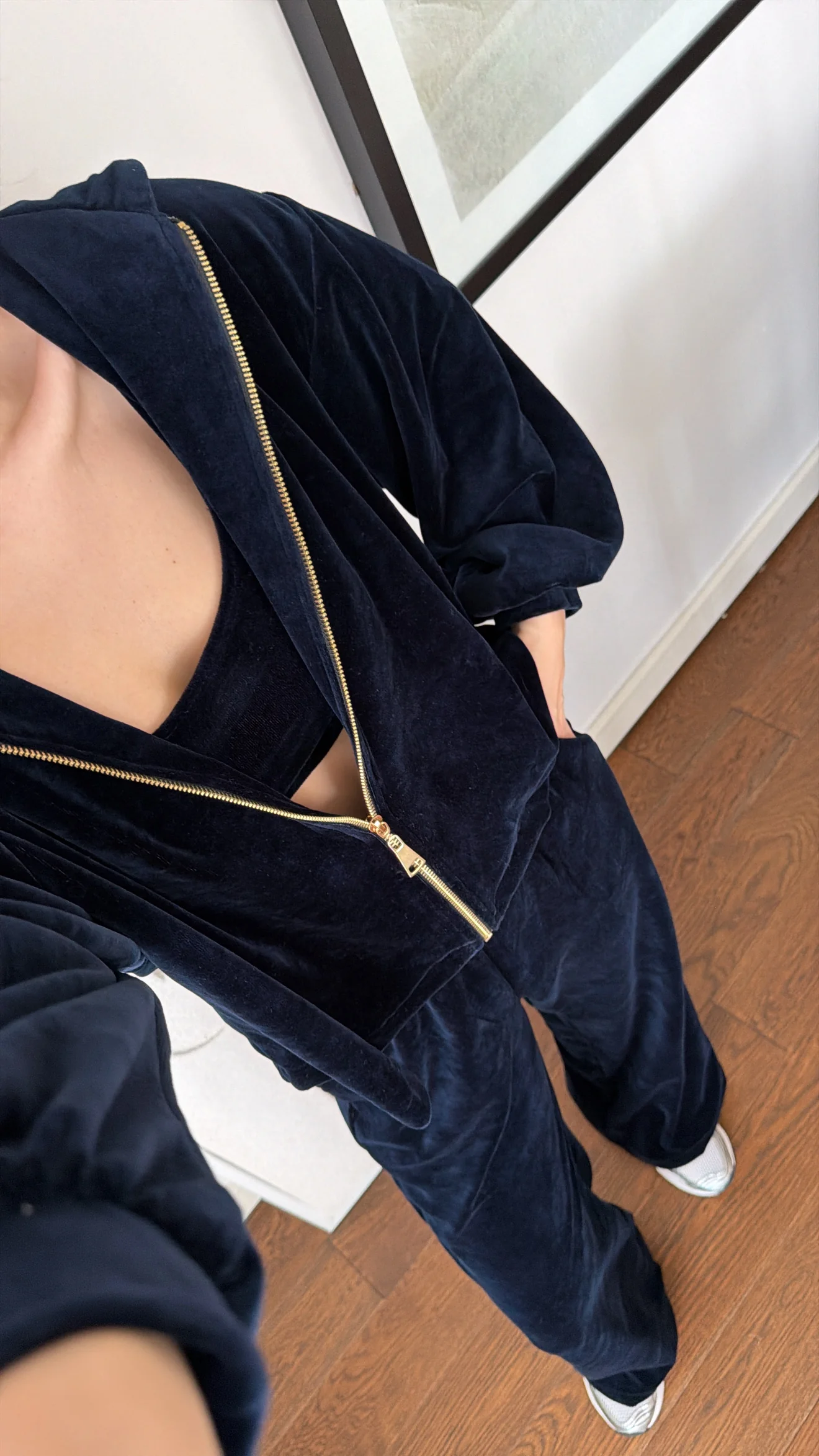 Velvet Kadifeli Üçlü Takım - Lacivert