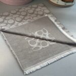 A Kalite Yün İpek Çift Taraflı Marka Şal - Gri