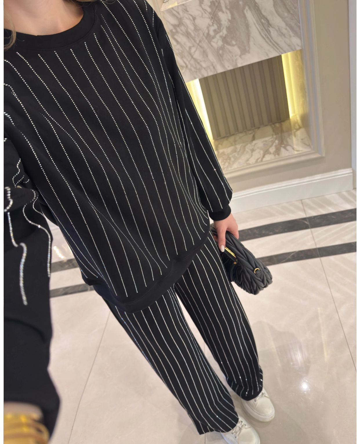 Taşlı İkili Takım - Siyah - Görsel 2