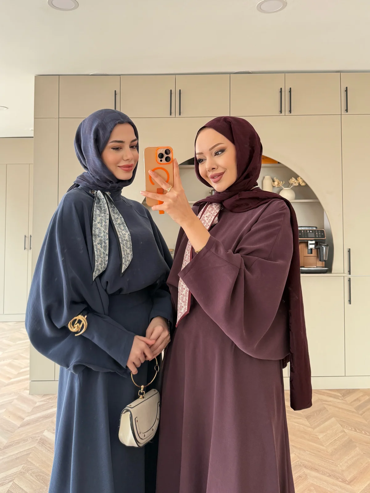 Fular Detaylı Etekli Takım-Mürdüm - Görsel 6