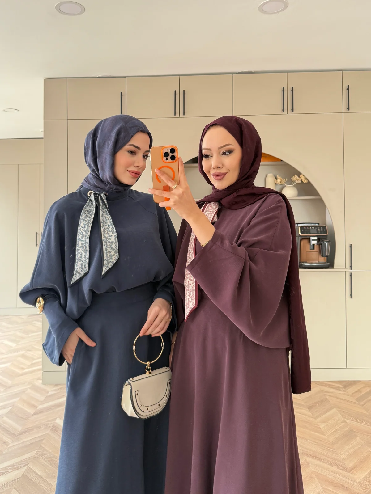 Fular Detaylı Etekli Takım-Mürdüm - Görsel 7