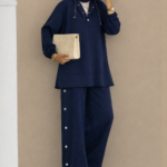 Premium Çıtçıtlı ı İkili Takım TK100242  - Lacivert