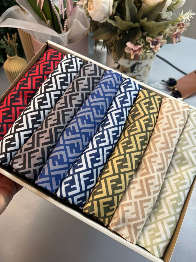 8'li F Desen İpeksi Pamuk Şal Avantajlı Kutu