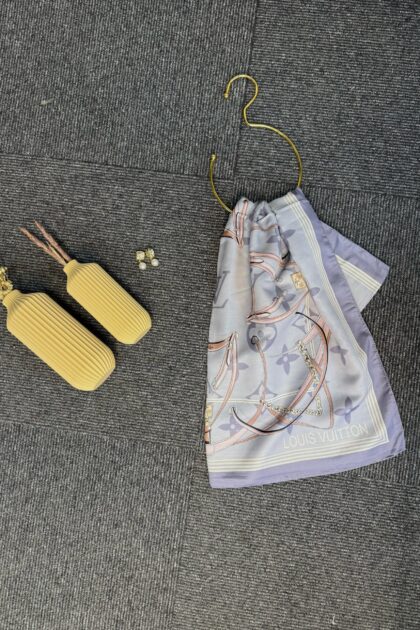 Lv Kemer Desen Pamuk Soft Şal 31230 - Açık Gri
