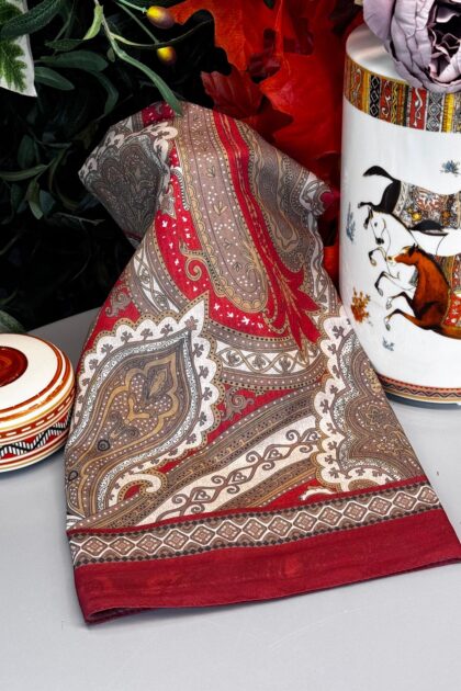 Yeni Etnik Pamuk Soft Şal 65301 - 65301 Kırmızı