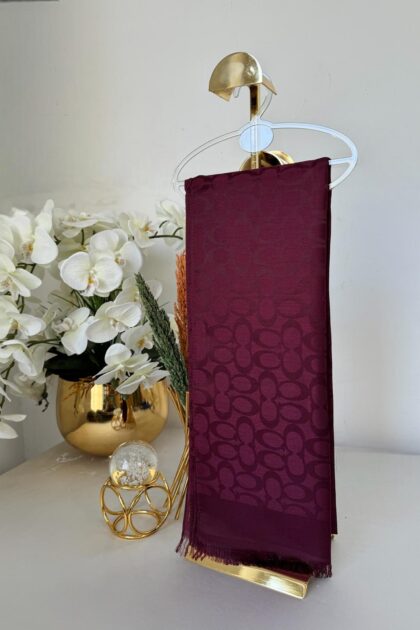 Coach Desen Pamuk Şal 61444 - Bordo