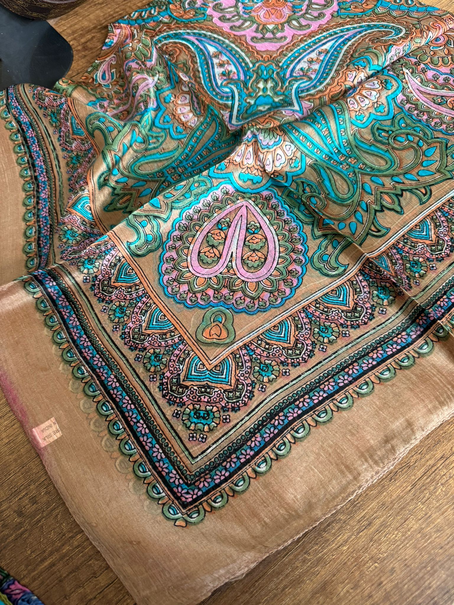 Hint İpeği Eşarp 56874 - Taba