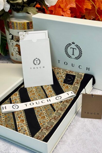 Touch New İthal Pamuk İpek Şal - 55780 - Siyah Oring