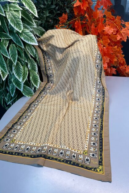Fendi Monogram Pamuk Soft Şal 64302 - Yağ Yeşili