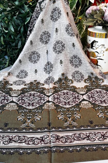 Hint Etro Desenli Pamuk Soft Şal - 658960 - Yaprak Yeşili