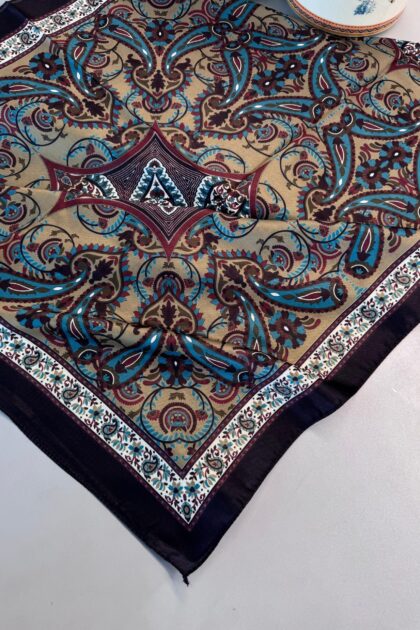Etro Buta Desenli Pamuk Soft Şal - 377350 - Vizon Lacivert