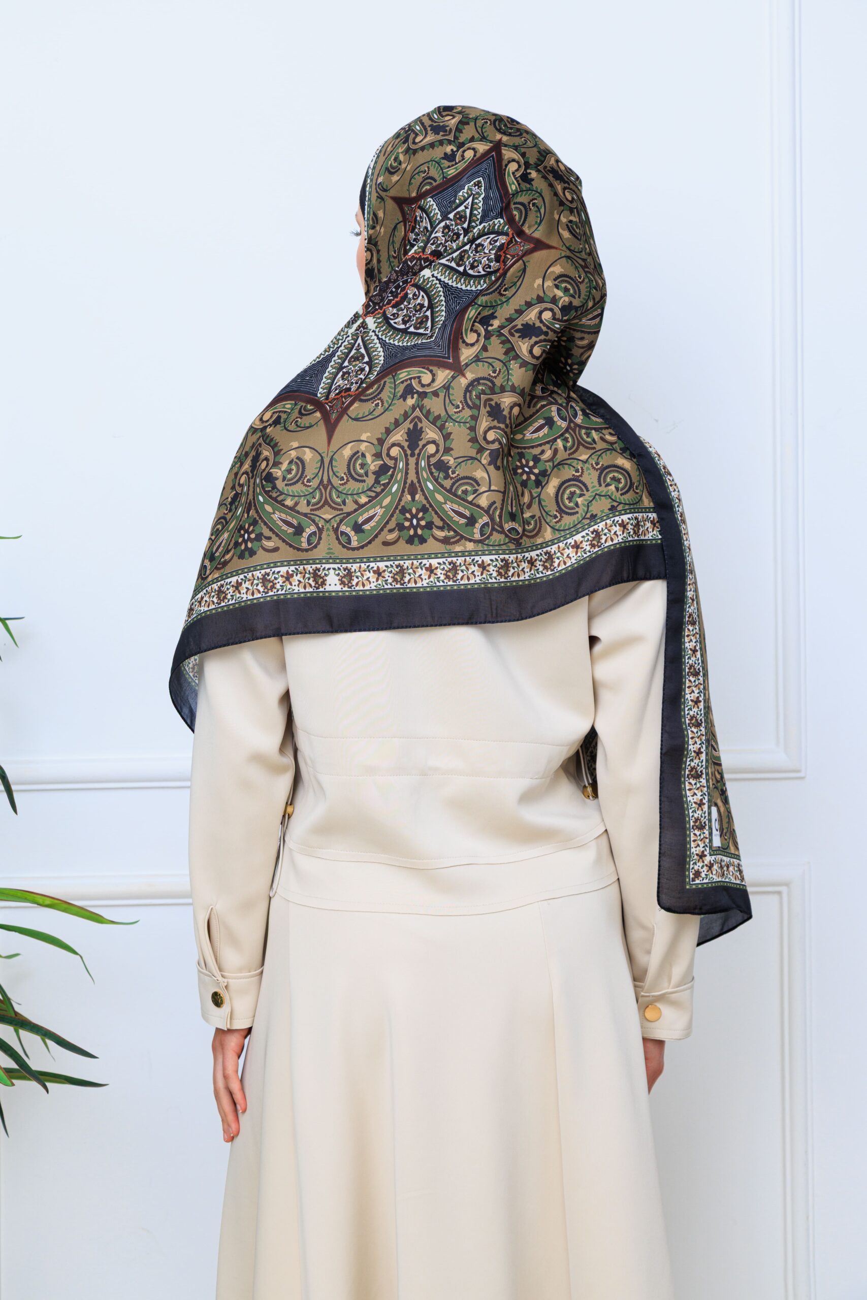 Etro Buta Desenli Pamuk Soft Şal - 377350 - Siyah Vizon - Görsel 5