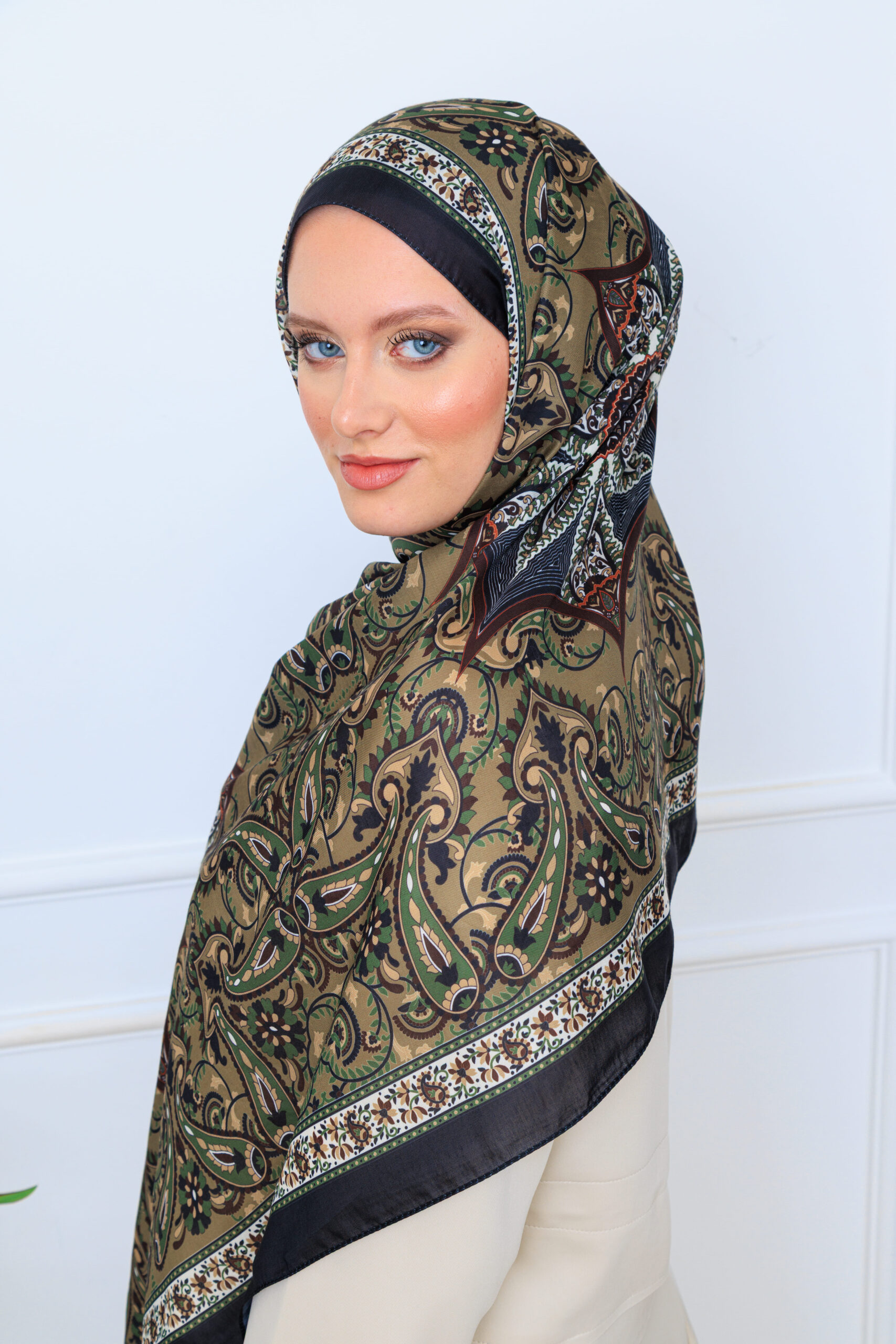 Etro Buta Desenli Pamuk Soft Şal - 377350 - Siyah Vizon - Görsel 7