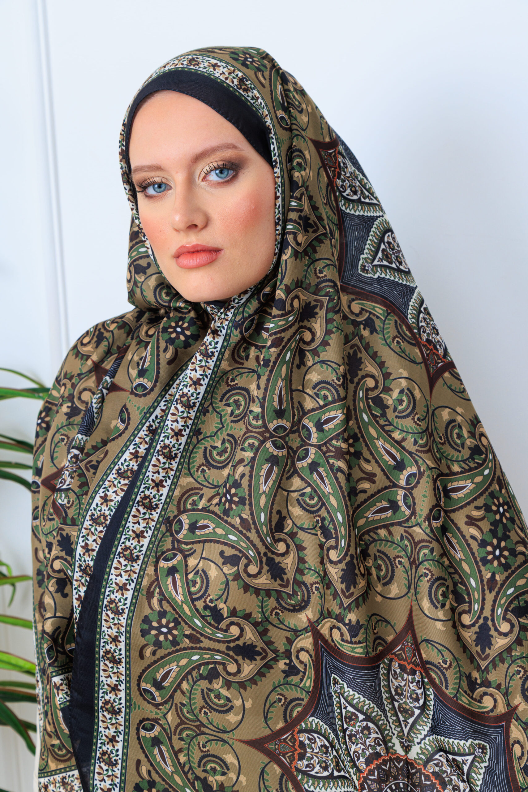 Etro Buta Desenli Pamuk Soft Şal - 377350 - Siyah Vizon - Görsel 9