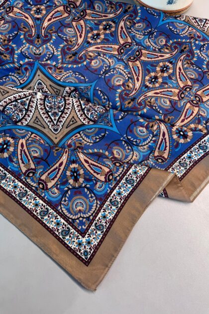 Etro Buta Desenli Pamuk Soft Şal - 377350 -Bebe Mavi Vizon