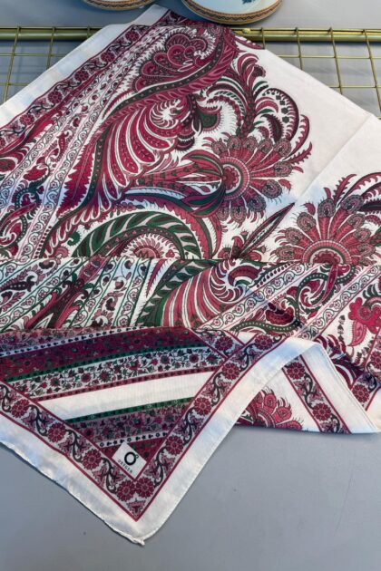 Etro Desen New Pamuk Soft Şal 23012 - Mürdüm