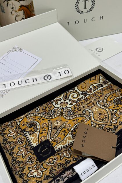 Touch İthal Etnik Desen Yün İpek Şal 34330 - Kahve