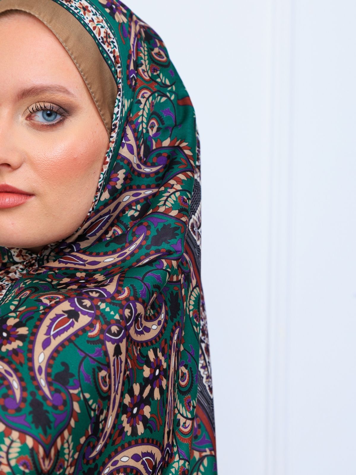 Etro Buta Desenli Pamuk Soft Şal - 377350 - Zümrüt Vizon - Görsel 2
