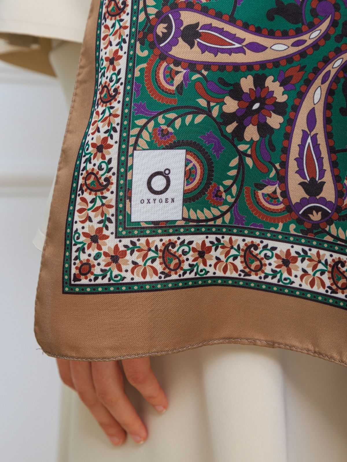 Etro Buta Desenli Pamuk Soft Şal - 377350 - Zümrüt Vizon - Görsel 5