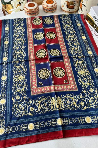 Versace Pamuk İpek Şal 50232 - Bordo - Lacivert