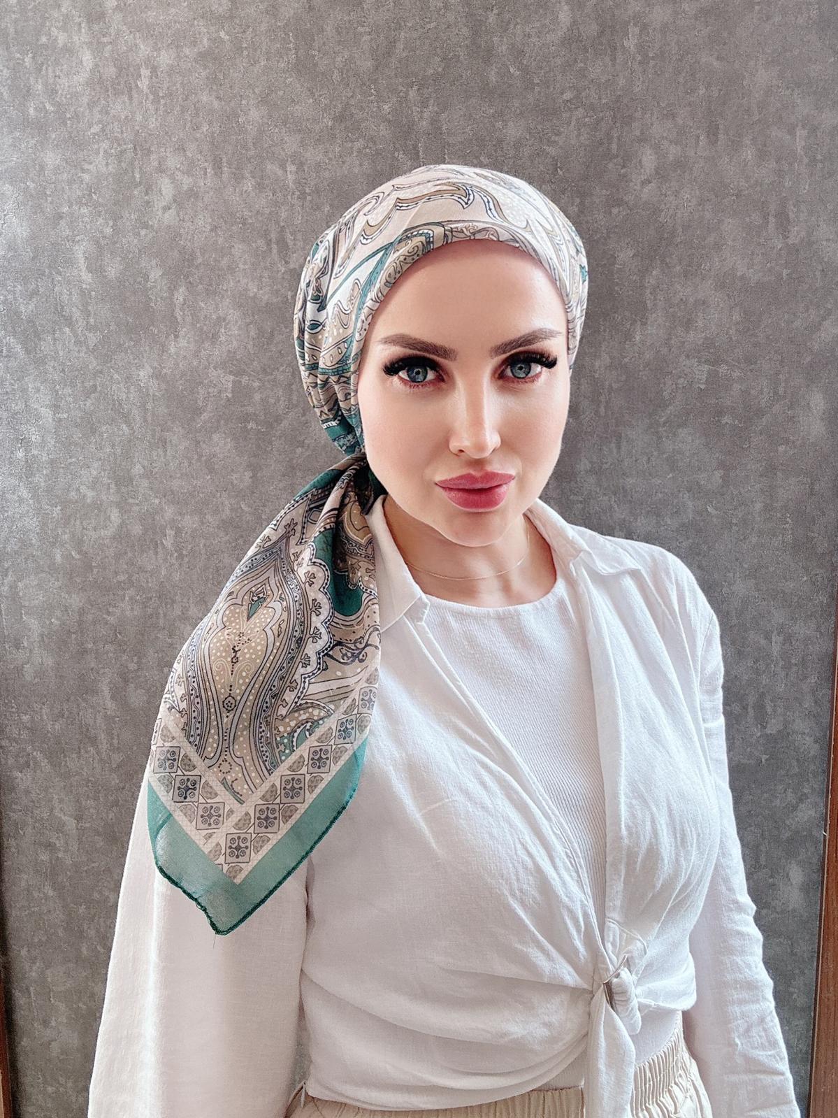 ETRO PAMUK SFOT EŞARP 07898 - TURKUAZ - Görsel 2