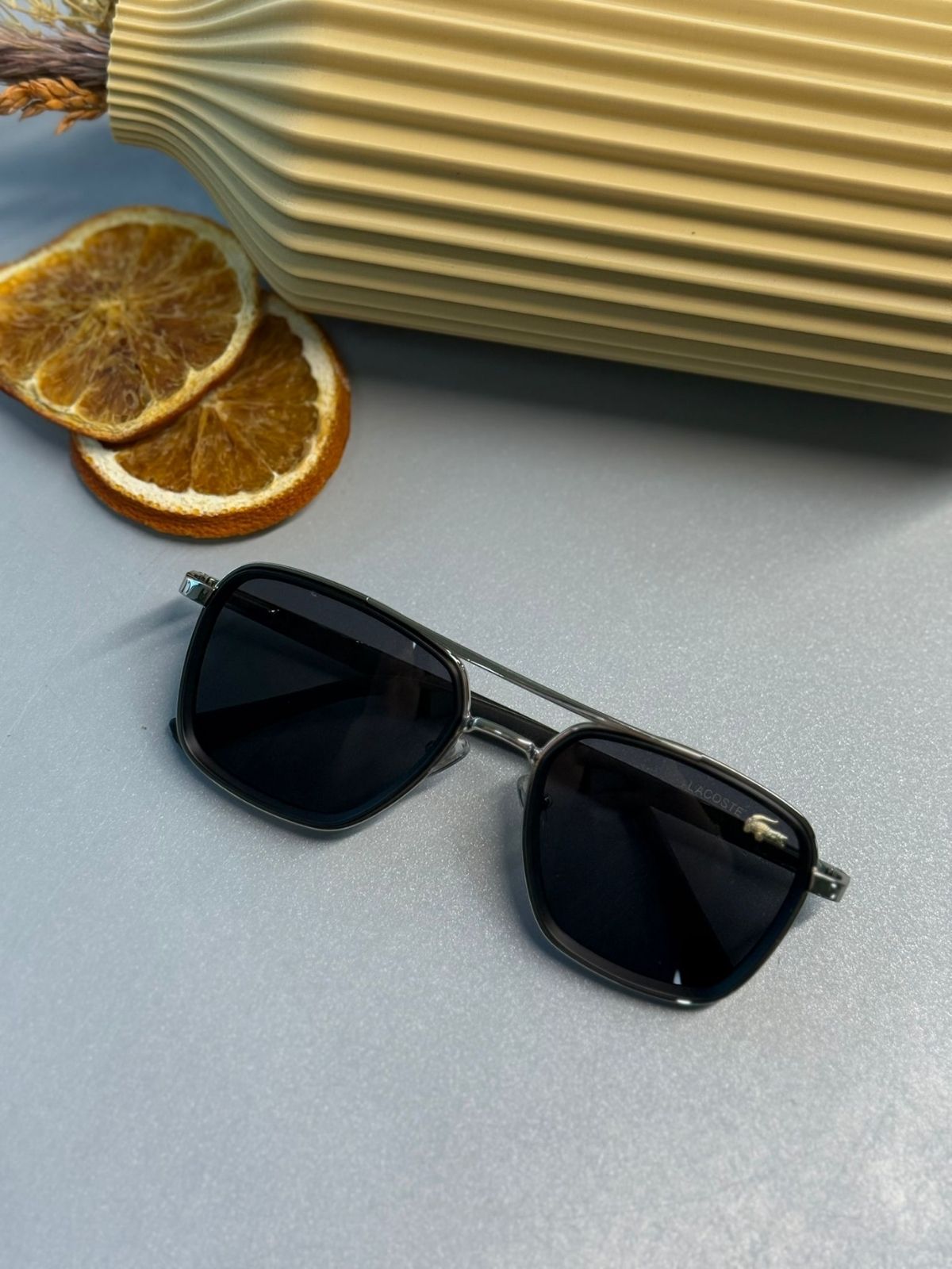 Lacoste Unisex Güneş Gözlüğü - Siyah-Gümüş