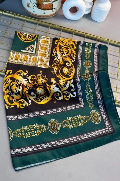 VERSACE VUAL İPEK ŞAL - 344456- Zümrüt