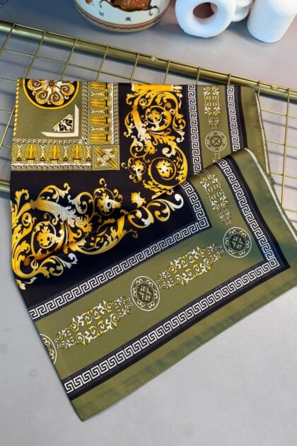 VERSACE VUAL İPEK ŞAL- 344456- HAKİ