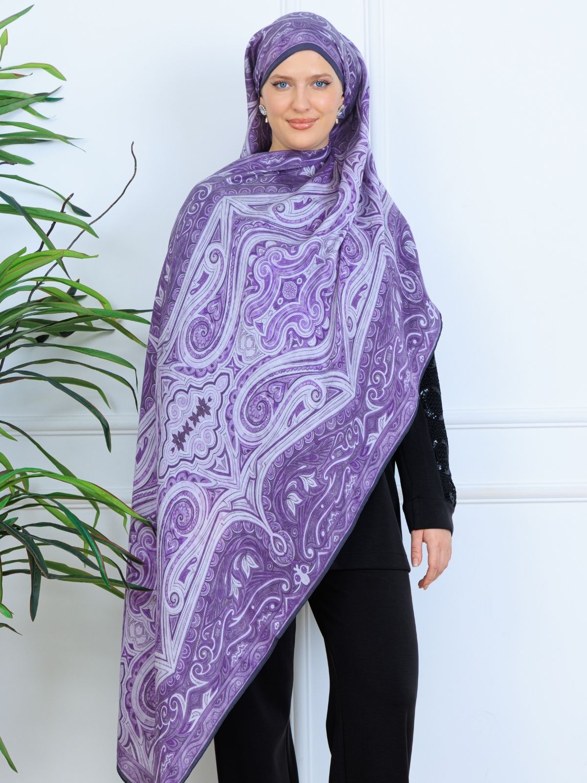 Mirşah Desen Şal 469-021 - V-13 - Leylak - Görsel 2