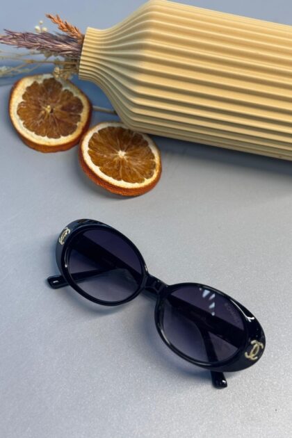 Chanel 5808 Oval Logo Güneş Gözlüğü- Mor degrade cam