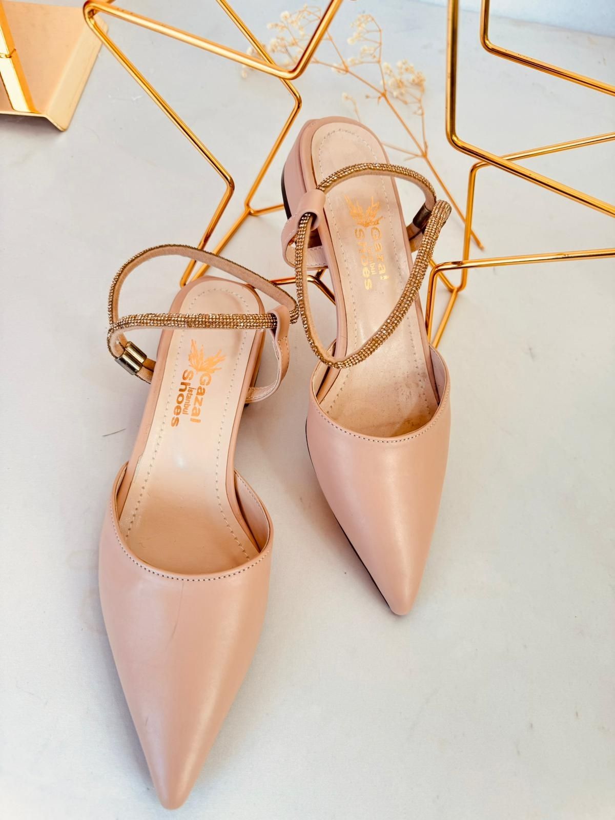 Klasik Taşlı Stiletto – Vizon 36 Beden