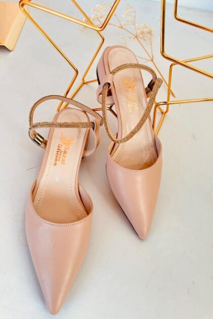 Klasik Taşlı Stiletto – Vizon 39 Beden
