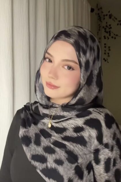 Leopar Pamuk Vual Şal- Gri