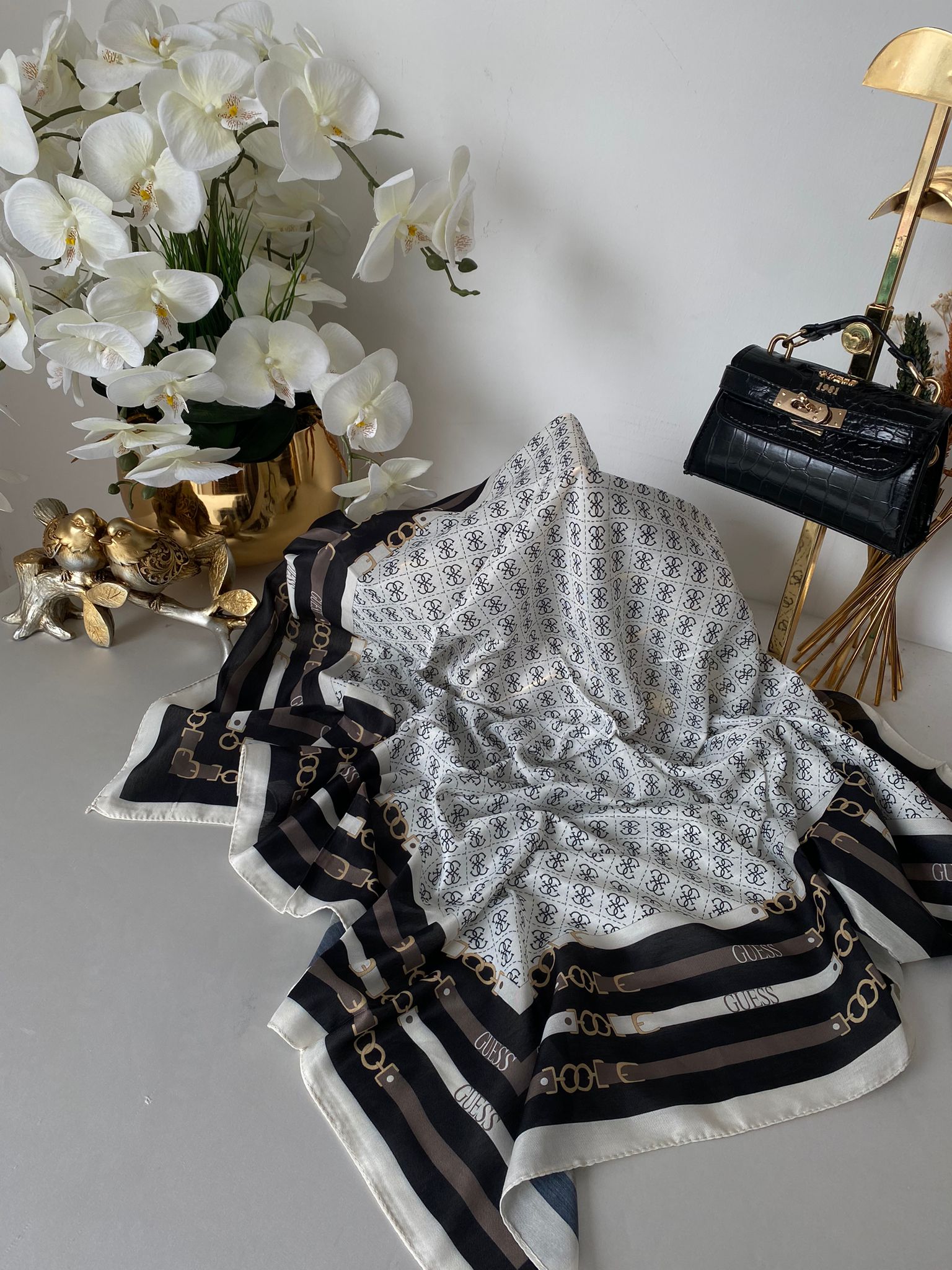 Guess Pamuk Soft Eşarp - 28856 Ekru