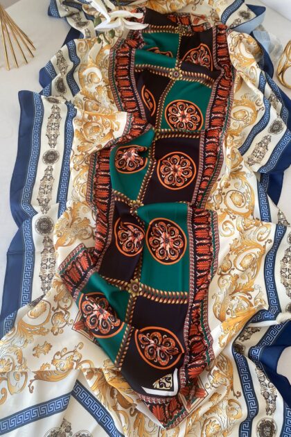 Versace Vual İpek Şal 614412 - Lacivert