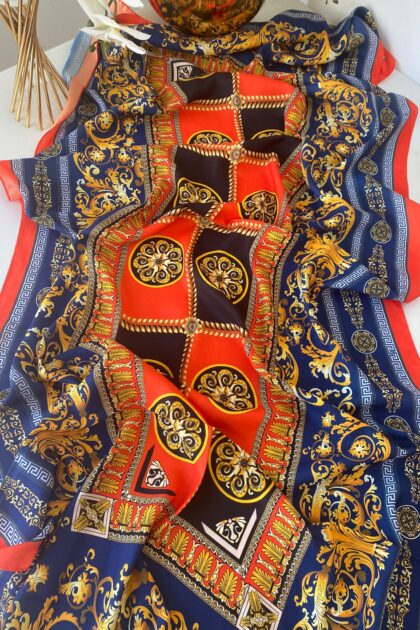 Versace Vual İpek Şal 614412 - Turuncu