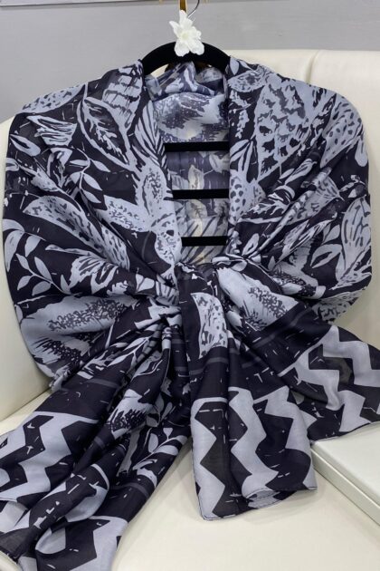 Etnik Desenli Etro Pamuk Soft Şal - 893250 - Siyah
