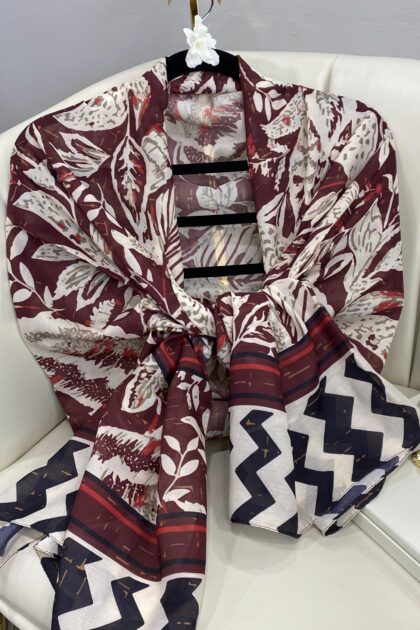 Etnik Desenli Etro Pamuk Soft Şal - 893250 - Bordo
