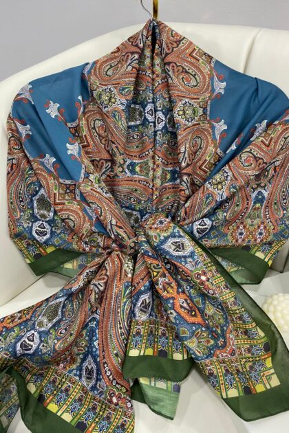 Etnik Desen Pamuk Soft Şal 83926 - Haki