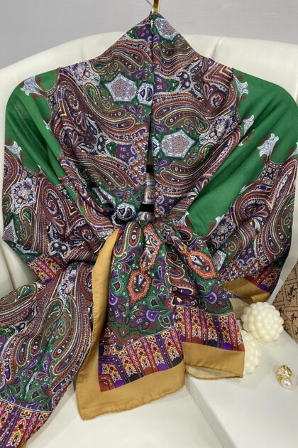 Etnik Desen Pamuk Soft Şal 83926 - Camel