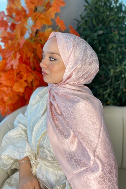 İthal Dior Pamuk Yün İpek Şal 49103 - Pudra